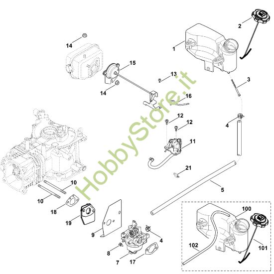 Picture of G - Carburatore, condotto carburante XT-800 (XT800-3088)